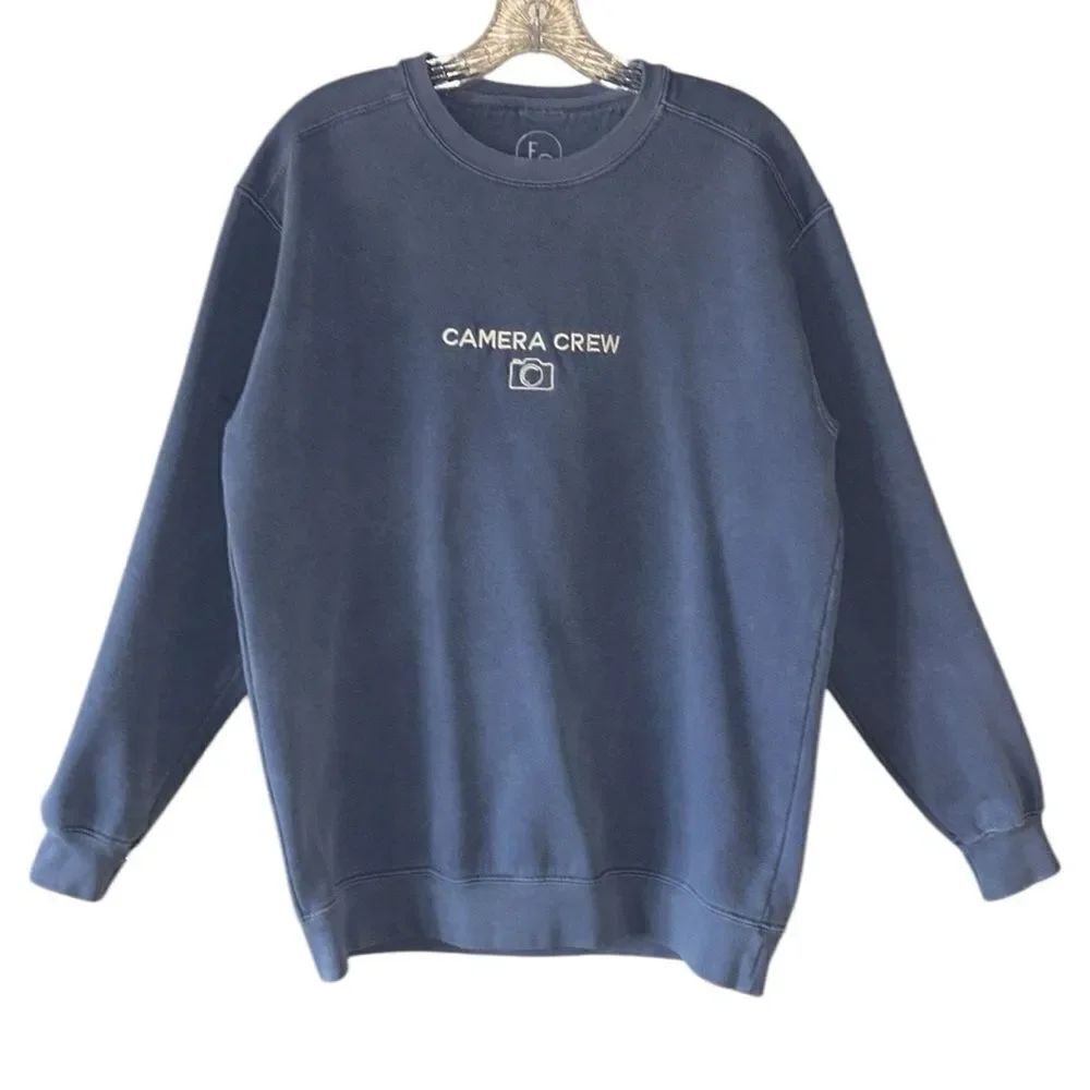 Camera Crew Embroidered Blue Sweatshirt - Picture 4 of 5